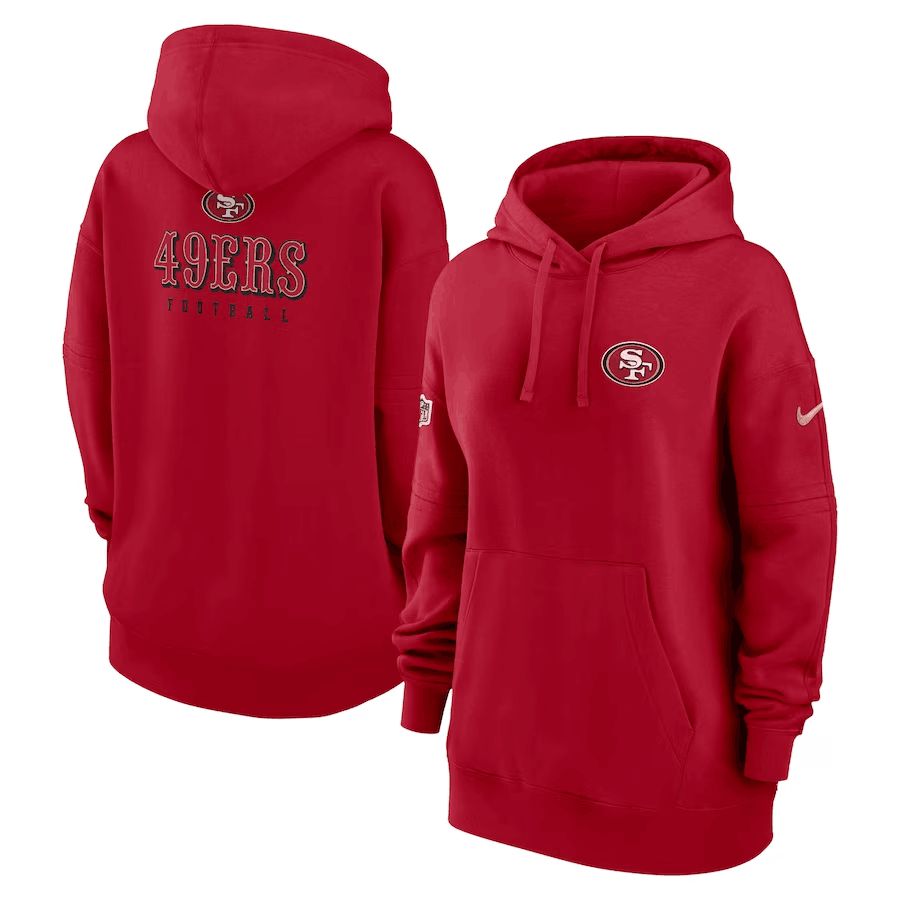 Women 2023 NFL San Francisco 49ers red Sweatshirt style 1